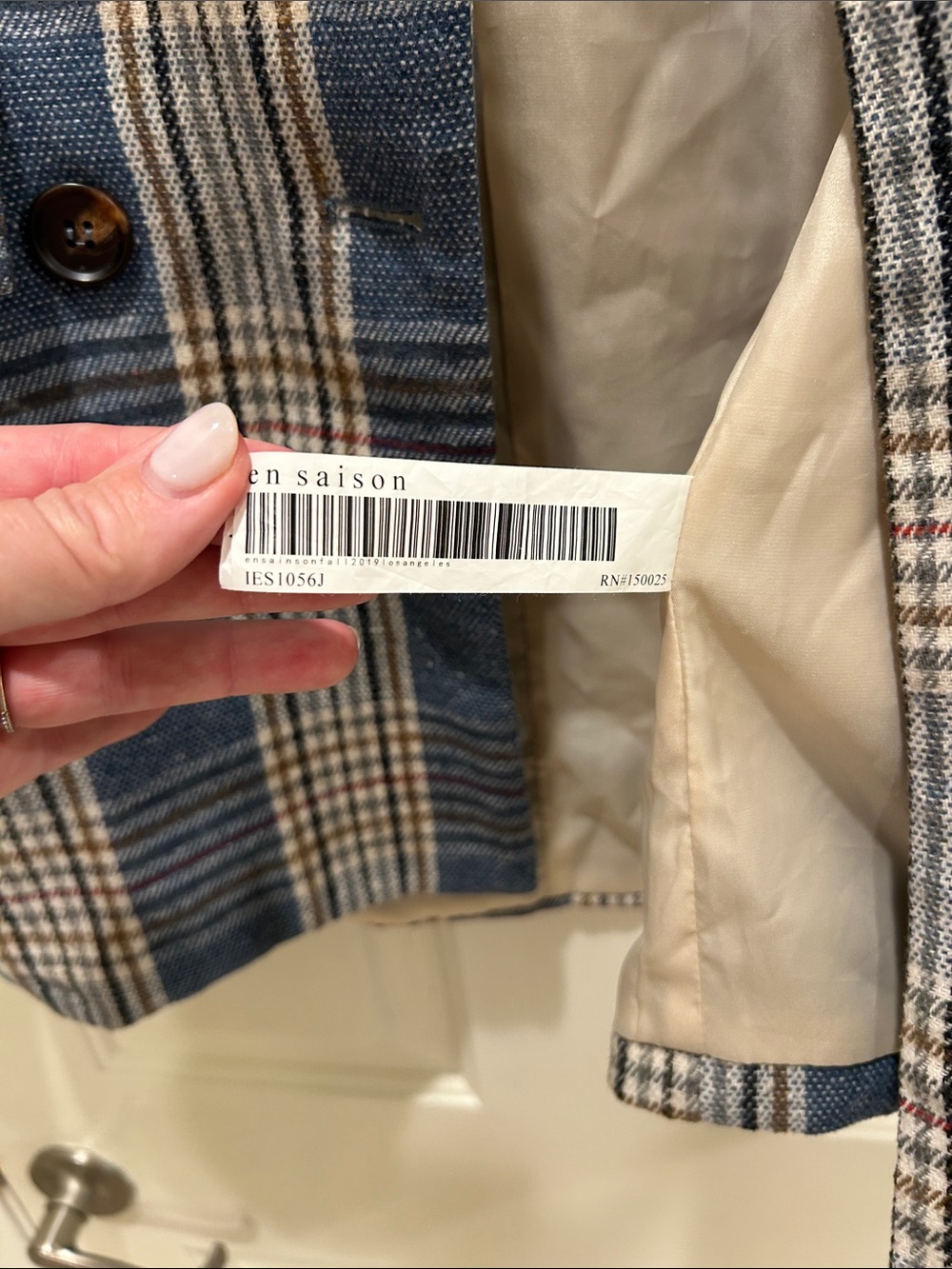 Anthropologie En Saison Plaid Women's Blazer Jacket - Picture 3 of 6